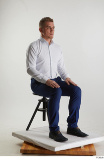 Steve Q 1 black oxford shoes blue trousers business dressed…